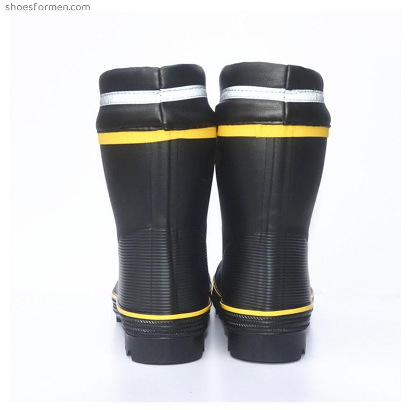 Labor protection shoes male rain boots anti-stabbed anti-smashing steel bag head steel bottom rubber rain shoe in rain boots fishing shoes construction site