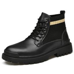 Large -size Martin Boots Men's British Wind Autumn Mid -Autumn Festival Gangs Gangs Leisure Boots High -Gang Men's Boot Personality