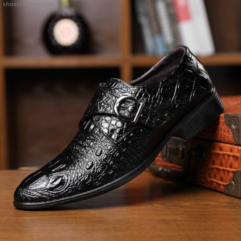 Large size crocodile sheet men's shoes belt buckle business shoes
