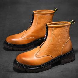 Large size golden Martin boots male British style winter high -top worker leather boots men's cowhide motorcycle tide men's boots