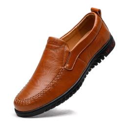 Large size peas shoes men's autumn casual leather shoes soft bottom shoes casual four seasons shoes