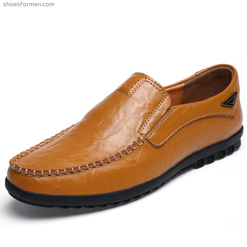Leather's pedaling British style bean bean shoes male shoyes big size men's kicking British men's shoes mens