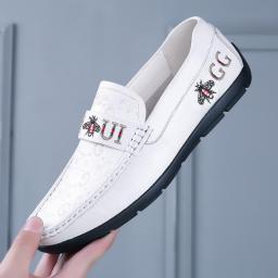 Leather Men's Leather Shoes High -end Soft Bottom Pest Of Bean Bean Shoes Men's Summer Breathable Thin Model Middle -aged Dad Casual