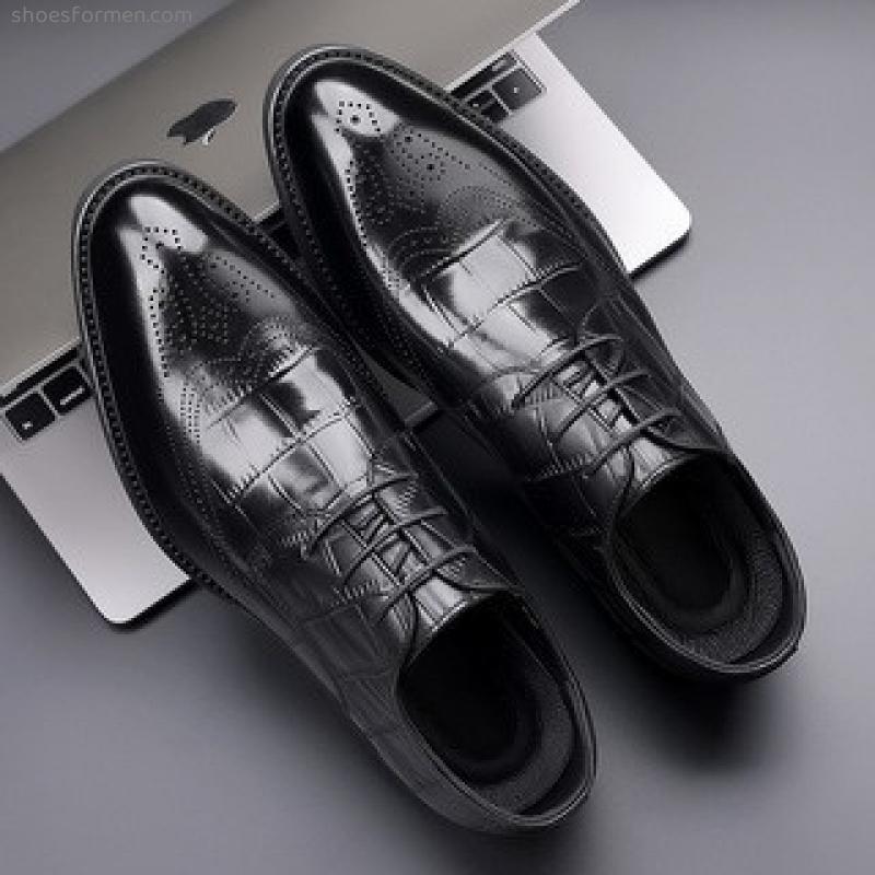 Leather men's shoes new dress business head layer leather men's shoes casual British groom wedding pointed shoes