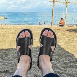 Leather Sandals Men's Summer Cool 15 Men's Casual Skin Sandals Men's Leather Men's Shoes Beaches Special Size