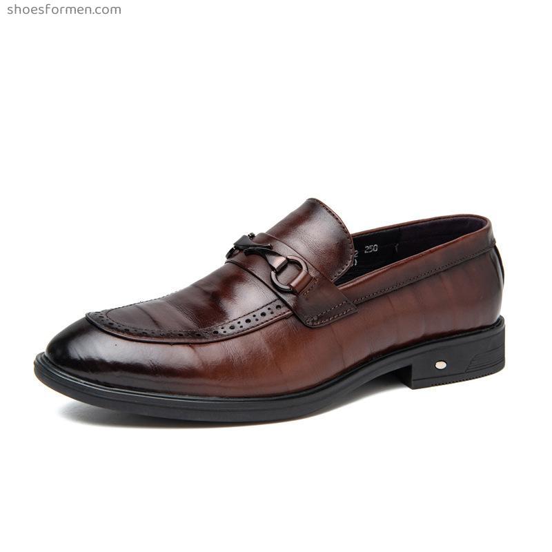 Leather shoes Men's leather soft soft high-end new business dress real leather men's British Korean version of the trend