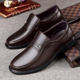 Leather shoes male leather middle-aged men's business business dress casual soft bottom summer breathable middle-aged dad men's shoes