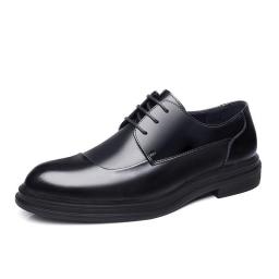 Leather shoes men's British wind business dress black spring new increase in leather shoes Gerbe shoes
