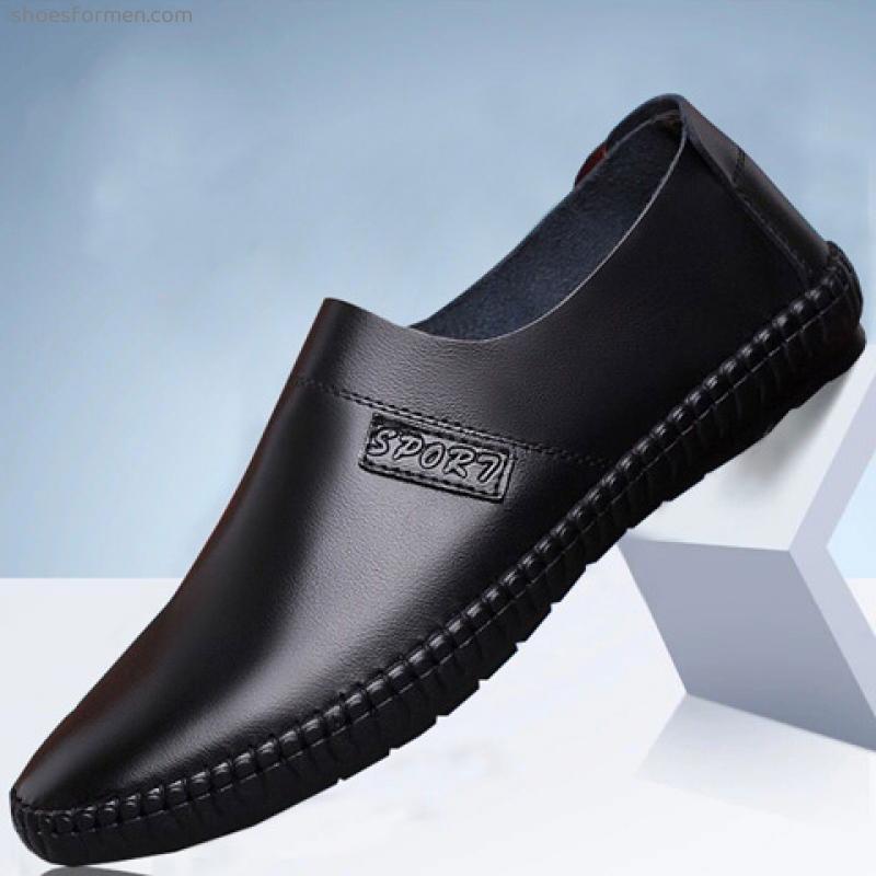 Leather shoes men's autumn breathable new men's casual leather shoes lazy shoes Korean trendy work shoes