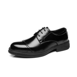 Leather Shoes Men's Business Formal Costume Casual Black British Height Leather Shoes Men's Tide Shoes