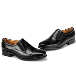Leather shoes men's business positive leather shoes system three -connecting shoes