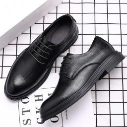 Leather shoes men's formal business crocodile patterns 2022 spring autumn new fashion business shoes soft soles breathable wedding shoes