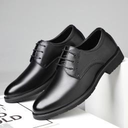 Leather Shoes Men's Leather Head Layer Cowhide Breathable Civil Servant Commute Business Format Men's Shoes