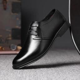 Leather shoes men's summer trend British men's Korean casual shoes business dress office black shoes wild men's shoes