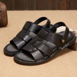 Leather two wear sandals 2022 summer new flat soft comfort breathable men's open toe sandals