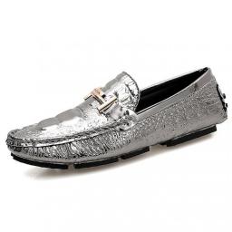 Lefu Shoe Male 2022Loafers Bean Shoes Male White Crocodile Wicker Men Trendy Male Spring And Autumn Bean Shoes