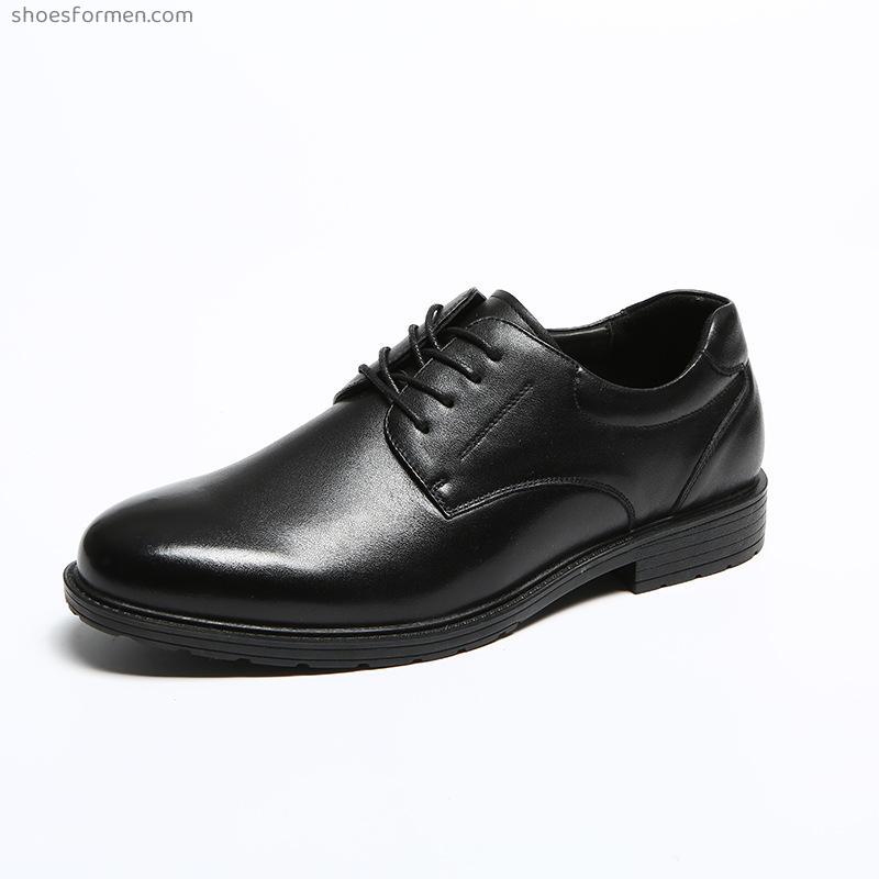 Leisure business men's shoes black spot leather breathable workshoe male