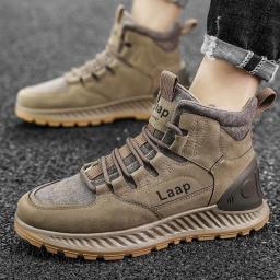 Martin Boot Men's Autumn and Winter Winter Institute of Working Boots Outdoor High Men's Shoes Brown Hundred Bands Leather Boots