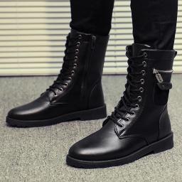 Martin Boots Male High Gang British style Korean version of trendy versatile boots boots boots in autumn men's knight boots