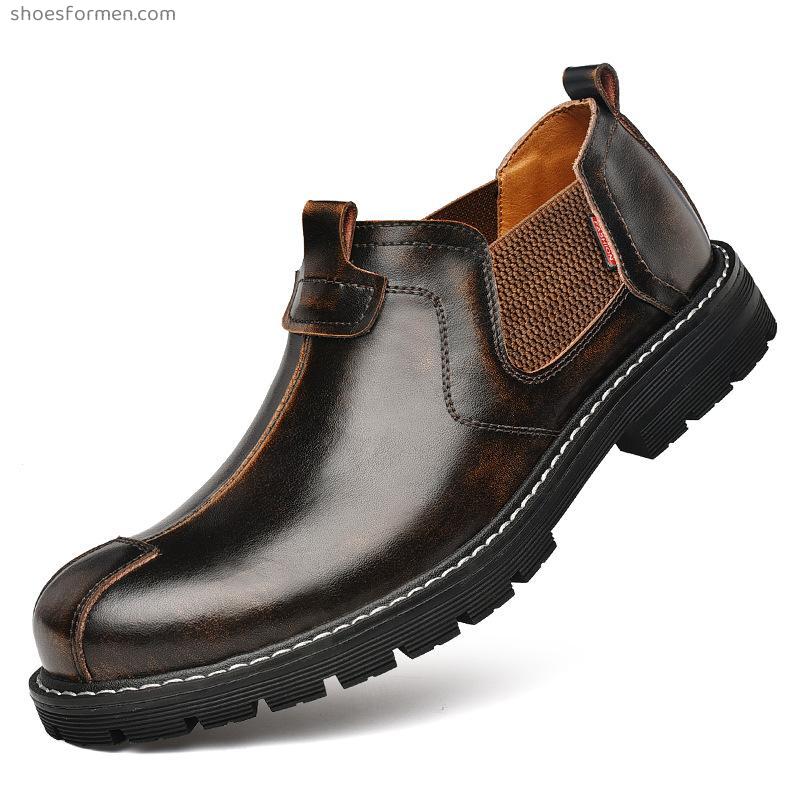 Martin Shoes Male new wild leisure boots worker shoe tide shoes men's big scalp shoes British Chelsea boots