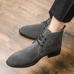 Martin boots in large size men's pointed boots high -top leather shoes business one foot kick Chelsea leather boots