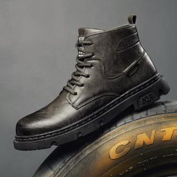 Martin boots men's new leather boots in mid -autumn help retro men's boots trend motorcycle boots boots boots
