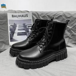 Martin boots thick bottom men's shoes casual style sports leather boots British air locomotives to increase shoes simple winter new