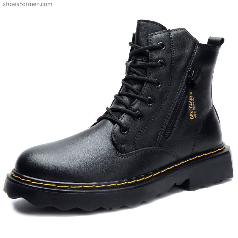 Martin shoes Martin boots men's high -ranking British wind -resistant boot boots in winter black mid -locomotive leather boots tide short tuber
