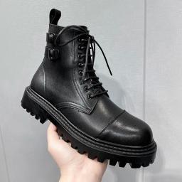 Men's Martin Boots Winter New British Wind Boots Men's shoes plus warm retro retro leather boots personality