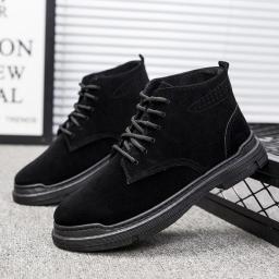 Men's Shoes 2022 Spring New Middle Martin Boots Korean Boots Worker Shoes Fashion British Wind Male casual shoes