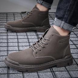 Men's boots autumn new tactical Martin boots casual leather shoes help boots British trend Chelsea boots