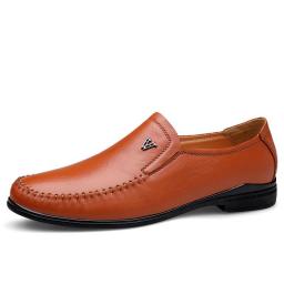Men's Business Casual Shoes One Foot Kick Lazy Shoes Soft Soles Driving Shoes Cowhide Four Seasons Men's Shoes Bean Bean Shoes Leather Shoes Men