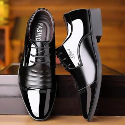 Men's Business Dress Black Patent Leather Shoes Men's Goal Tide Shoes Spring Korean Version Of The British Pointed Wedding Shoes Men's Shoes