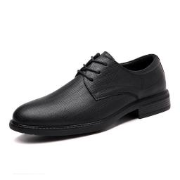 Men's business positive leather shoes, soft leather leather thick heels, round heads and foot shoe companies to work men's leather shoes