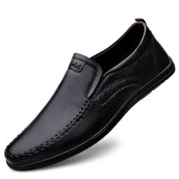 Men's casual leather shoes 2022 fashion British bean shoes set foot driving lazy driving shoes men's shoes