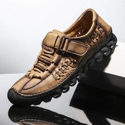 Men's casual sandals outdoor men's shoes large cross -border leather shoes male high -quality ultra -fibrous air -breathable shoes summer new