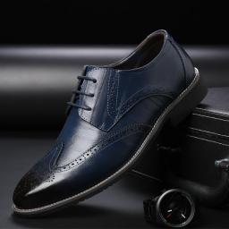 Men's Large Size Business Dress Casual Single Shoes Bullock Fashion British Latte Shoes