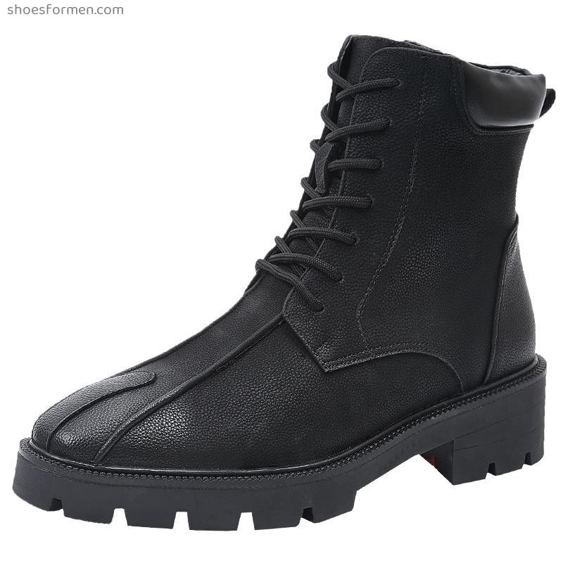 Men's leather boots pointed high -top high -top Korean version of the trend of Yinglun spring and autumn Martin boots men's shoes