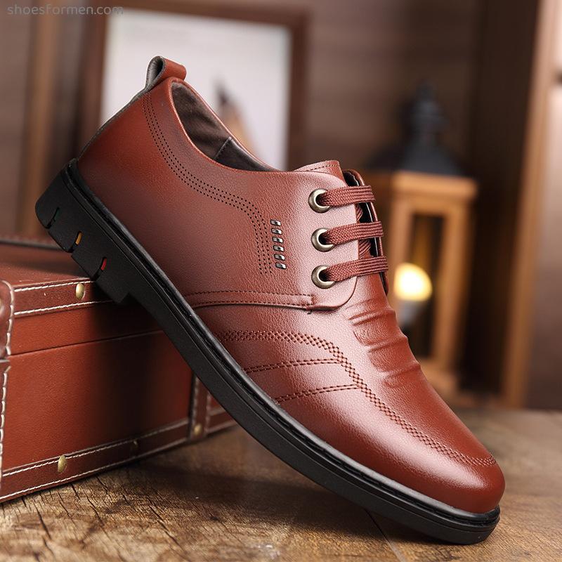 Men's leather shoes autumn new business dress British breathable casual shoes Korean version of youth