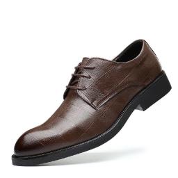 Men's leather shoes leather Korean version of business formal clothes, breathable and versatile four seasons trend black bridegroom wedding groomsters shoes men
