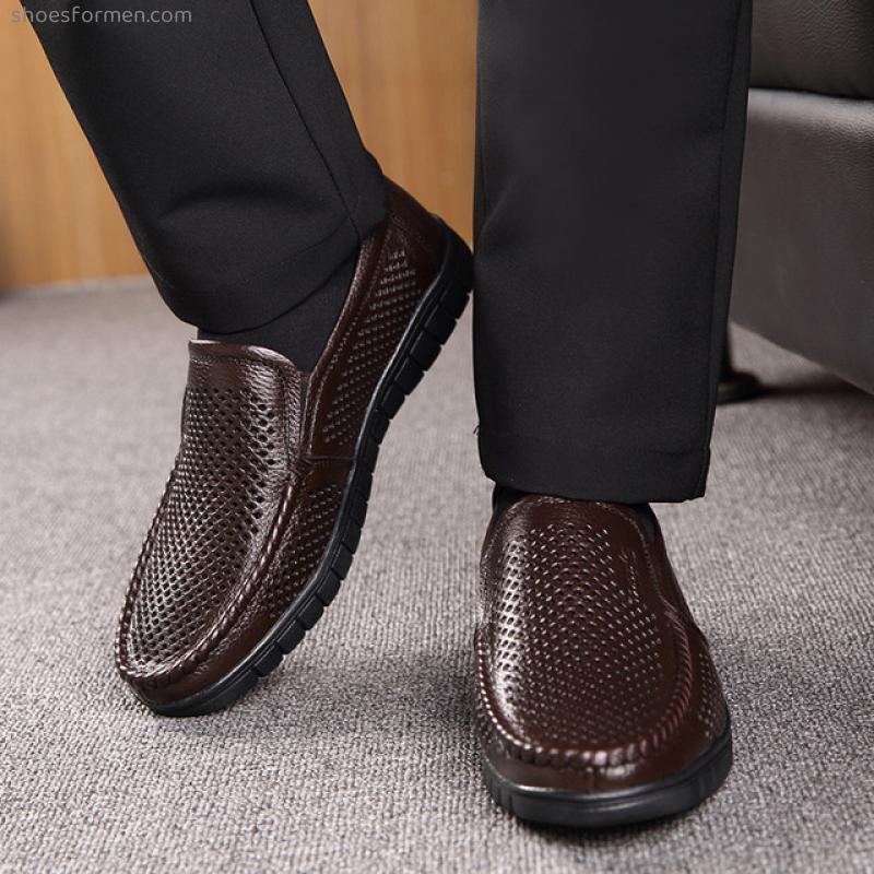 Men's leather shoes leather breathable casual shoes Wenzhou leather shoes soft bottom soft leather case feet