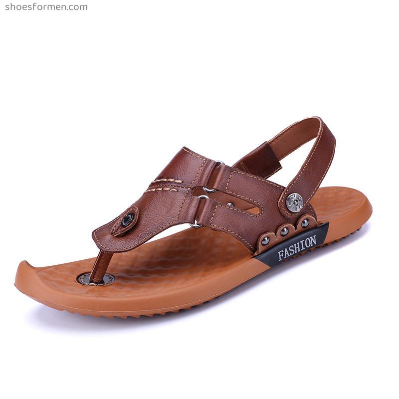 Men's sandals new summer tide British wild casual shoes clip toe, human character drag men's slippers