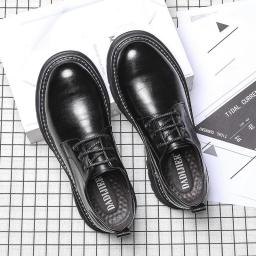 Men's Shoes 2022 Spring New Korean Tide Men's Leather Leather Shoes British Style Big Head Shoes Men's Casual Shoes