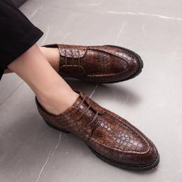 Men's shoes British pointed European version of men's shoes Deby business dress single shoes genuine pointed non-slip wear