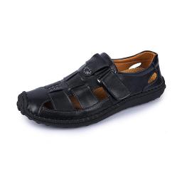 Men's shoes Summer Men's Leather Bao Tou Sandals Beach Shoes Cow Skiller Business Casual Sandals Men