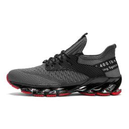 Men's shoes autumn breathable flying weave casual men trend blade fish scale sports running shoes