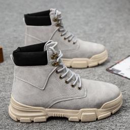 Men's shoes autumn new men's British high -top Martin boots in winter retro workpiece boots military boots