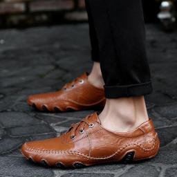 Men's shoes fashion driving Douou shoes men's spring and summer new business leather shoes large size casual shoes