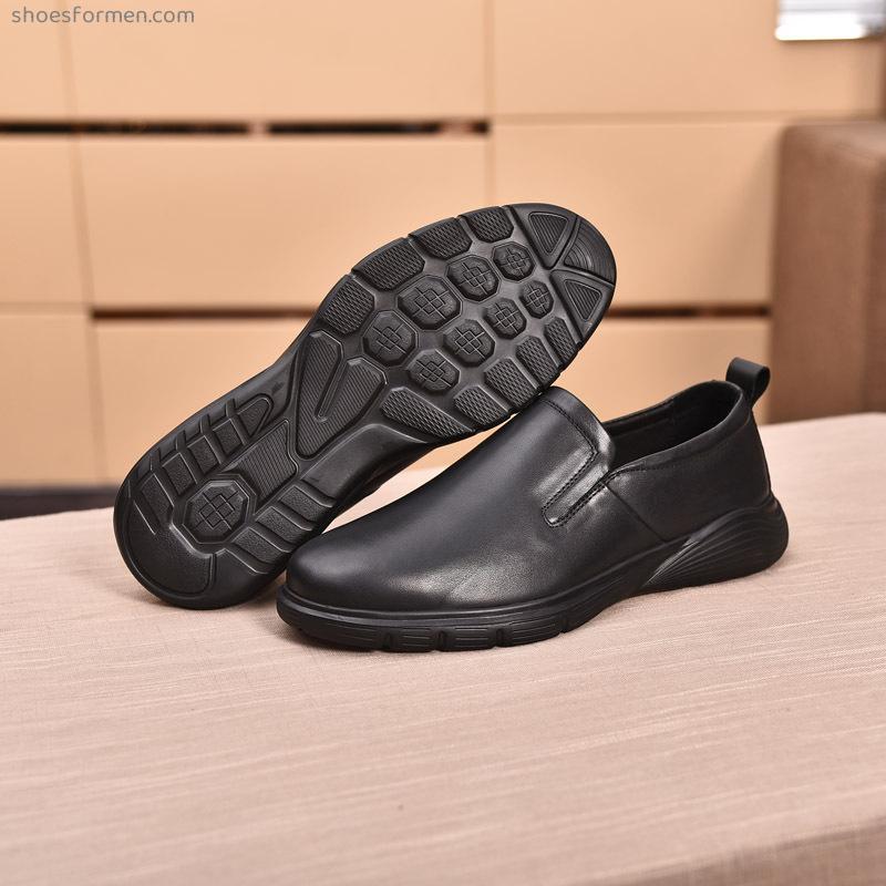 Men's shoes leather shoes men's middle-age business casual leather shoes soft bottom soft surface simple breathable beef tendon bottom leather dad shoes