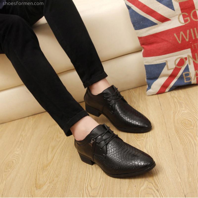 Men's shoes snake skinned men's shoes new business dress British personality trend lace shoes male